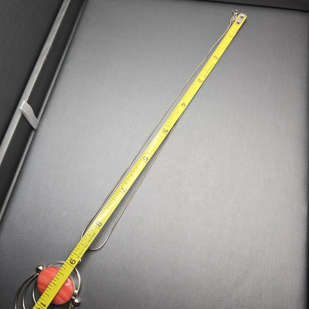 VTG 950 Silver Spiny Oyster Pendant Necklace 17" Mexico Modernist Design 12.8g - Picture 6 of 11